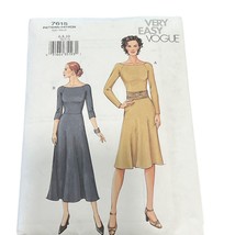 Vogue 7615 Sewing Pattern Misses Very Easy Close Fitting Long Sleeve Knit Dress - $11.52