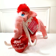 Gemmy Woolly Mammoth Melt With You Valentines Animated Sings Dances plush pink - $29.00