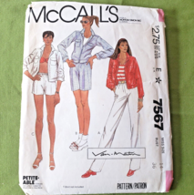 McCall&#39;s 7567 Misses Pants Jacket Shorts Size 14 Bust 36 Cut Complete Sportswear - £6.25 GBP