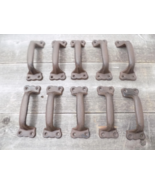 10 CAST IRON HANDLES RUSTIC DRAWER PULLS 5 1/2&quot;  TABLE TRAY CABINET WIND... - €26,06 EUR