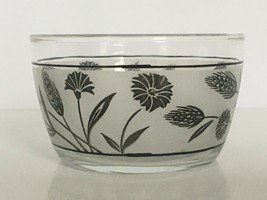 Libbey Frosted Finger Bowl Dessert Silver Wheat Libby Mid Century Style Vintage - £4.71 GBP