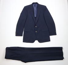 Vintage 70s Streetwear Mens 40R Knit 2 Piece Suit Jacket Blue Bell Botto... - $117.77