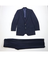 Vintage 70s Streetwear Mens 40R Knit 2 Piece Suit Jacket Blue Bell Botto... - €101,46 EUR