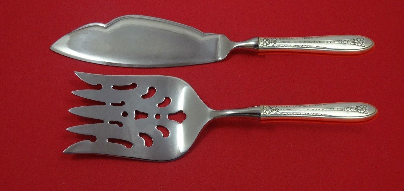 Margaret Rose by National Sterling Silver Fish Serving Set 2 Piece Custom HHWS - $132.76