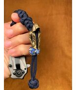 Custom Paracord Keychain: Brass "Cloak Man" Bead Lanyard - $39.99