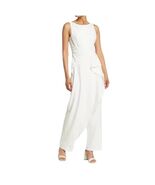 Marina Overlay Crepe Jumpsuit SZ 8 Ivory - $99.00