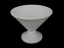 Vintage Westmoreland Tapered Candy Dish, Graduated Diamond Cut Milk Glass, 1950s - £7.66 GBP