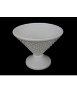 Vintage Westmoreland Tapered Candy Dish, Graduated Diamond Cut Milk Glas... - £7.66 GBP