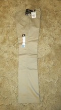 Dickies Girl's School Uniform Flare Flat Front Wide Band Khaki Size 1 Jr 27 x 32 - $14.80