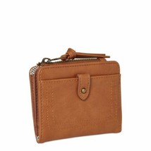 Time And Tru Women&#39;s Julia Mini Wallet Solid Cognac  CC Holder Zipper Coins - £7.52 GBP