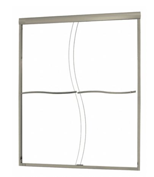 New Brushed Nickel Marina Shower Door, Aluminum, Gray, fits 58&quot; x 60&quot; x ... - $949.95