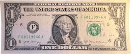 $1 One Dollar Bill 68119946, Birthday / Anniversary:  January 8, 1994 - £7.91 GBP