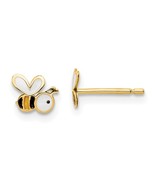 14K Yellow Gold &amp; Enamel Children&#39;s Bumble Bee Post Earrings - $246.17 CAD