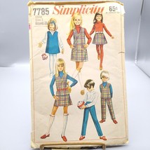 Vintage Sewing PATTERN Simplicity 7785, Girls 1968 Jumper or Top Skirt a... - £12.23 GBP