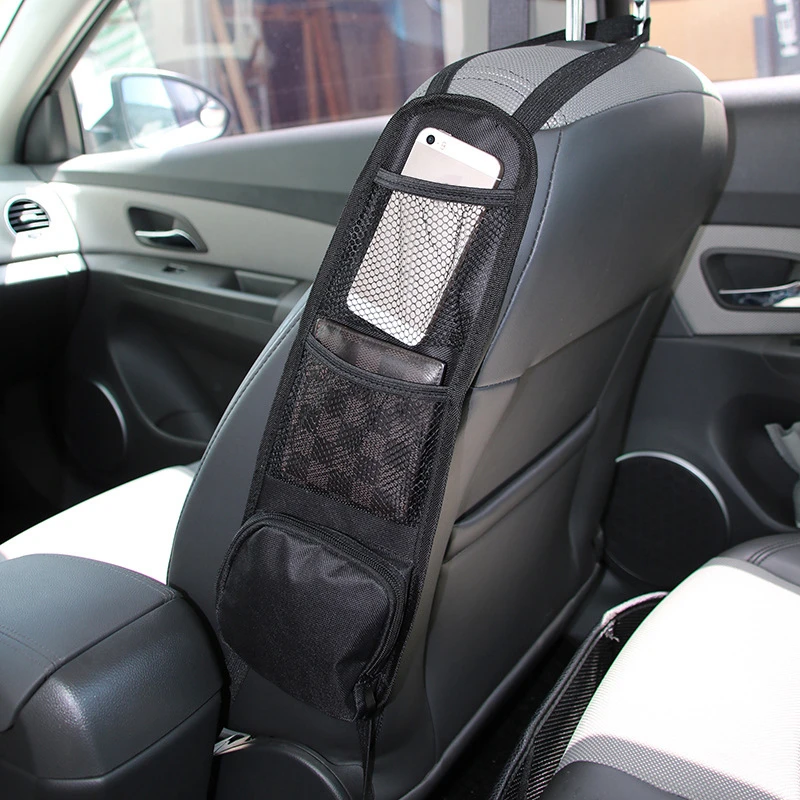  organizer auto seat side storage hanging bag multi pocket drink holder mesh pocket car thumb200