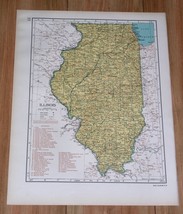 1943 Original Vintage Wwii Map Of Illinois / Verso Idaho - £16.86 GBP