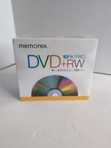 Memorex DVD-RW 4.7GB Slim 4x Discs 10 Pack Large Storage Blank Media - £12.48 GBP