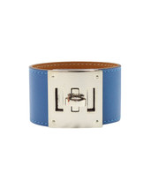 Hermès Kelly Dog Bracelet In Leather Women Blue One Size - $389.50