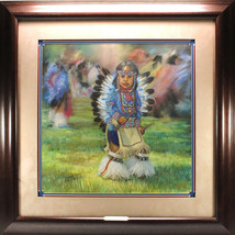 Little Feather Dancer Original Pastel Painting Carol Theroux 28x28 Frame... - $1,600.00