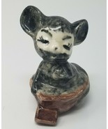 Figurine Cat Black White Seated in Bucket Vintage Small Ceramic Hand Pai... - £11.16 GBP