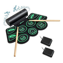 Electronic Drum Set with 2 Build-in Stereo Speakers for Kids-Green - £84.52 GBP