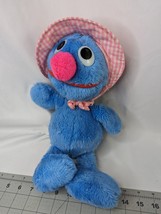 Hasbro Softies Baby Grover Plush 13 Inch Pink Gingham Bonnet Stuffed Animal Toy - $14.95