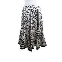 Willi Smith Womens Cotton Flared Skirt Black White Size 10 - $29.99
