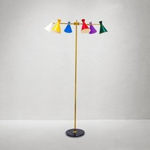 Mid Century Design Italian Brass Floor Light Customized Color Decor Corner Lamp - £534.40 GBP