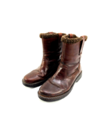 Ariat Women&#39;s 9B Brown Western Leather Boots Style 20922 Faux Fur Lined - £33.49 GBP