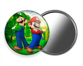 Super Mario And Luidgi Brothers New Pocket Hand Purse Mirror Game Fan Gift Idea - £11.14 GBP+