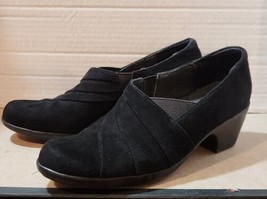 Clarks Bendables Women&#39;s Size 7 Shoes Black Suede Slip On Career Ankle B... - $23.50