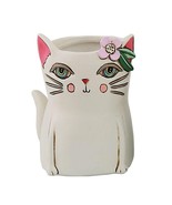 Allen Designs Cat Planter Small Size Drainage Hole 5&quot; high Resin White A... - $33.60 CAD
