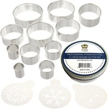 Ultra Cuisine Round Cookie Biscuit Cutter Set - 11 Graduated Circle Pastry For 3 - £17.18 GBP