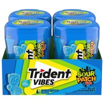 Trident Vibes SOUR PATCH KIDS Blue Raspberry Sugar Free Gum, 4-40 Piece Bottles - $24.37