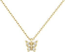 14K Gold Plated Dainty Pendant Necklace Dot Elephant Butterfly Pineapple Pendant - £24.05 GBP