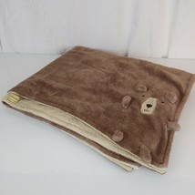 Limited Edition Brown Teddy Bear 3-D Tan Plush Furry Target Baby Blanket 36x30&quot; - £31.54 GBP