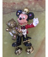 One off Vintage Mickey Mouse Gorgeous Swarovski Rhinestone Brooch Brass Bell - £126.51 GBP