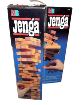 80s Jenga Wooden Block Stacking Game USA Tumbling Tower Milton Bradley Complete - $9.39