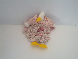 Vintage country decor shabby chic handmade stuffed duck goose with oufit... - $19.79