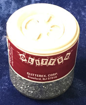 Vintage Glitterex Corp. Cranford, NJ Full 2 oz Jar Silver Glitter - $10.39