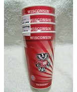 NEW In Package WISCONSIN BADGERS NCAA Licensed 16oz Holographic 3-D Cups... - £15.71 GBP