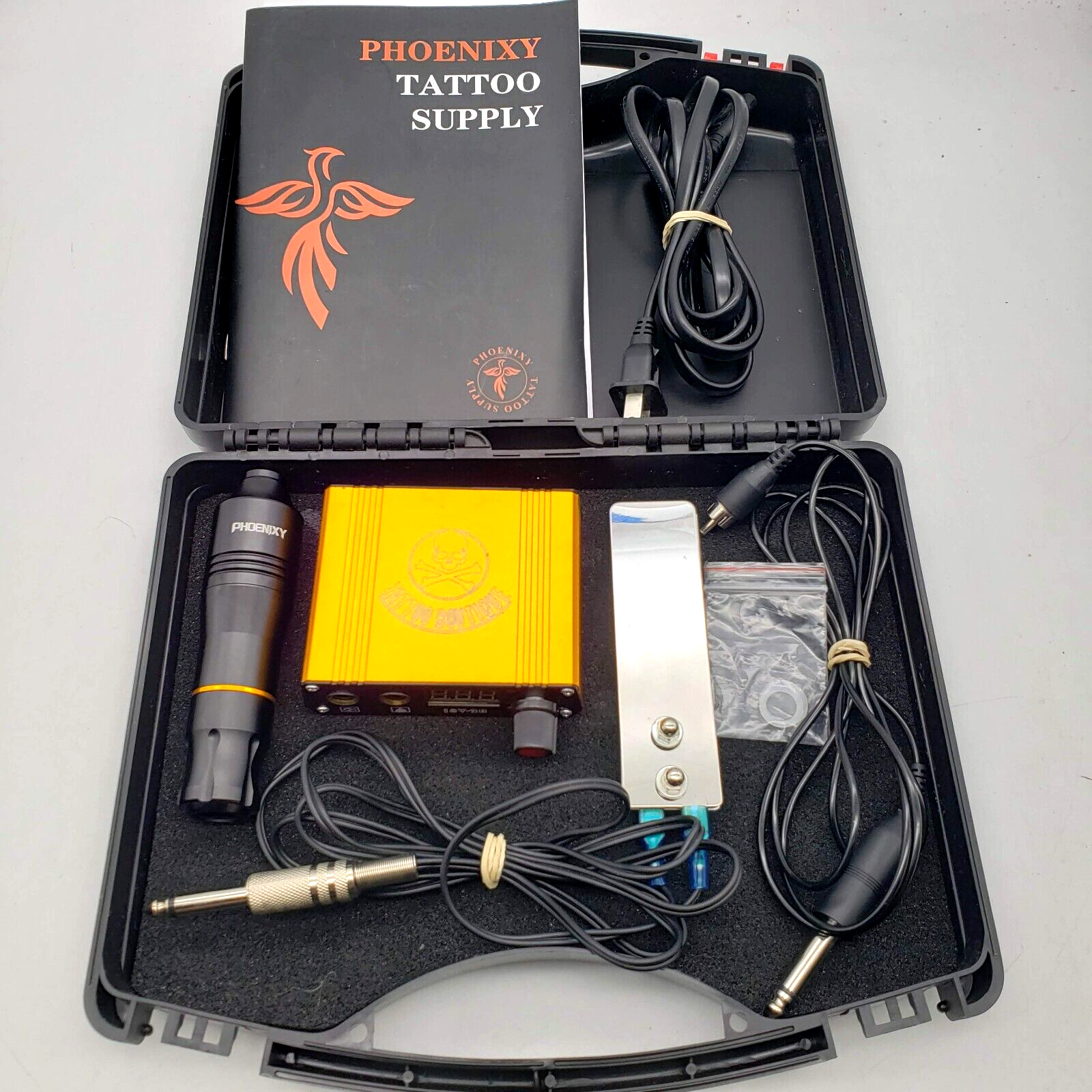 Phoenixy Tattoo Machine Pen Platform Footswitch Tattoo Gun Power Supply Kit - $49.45