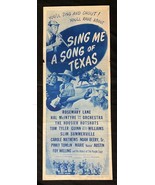 Sing Me A Song Of Texas Insert Movie Poster 1953 rerelease - £100.49 GBP
