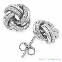 Love Knot Rope Studs 925 Sterling Silver 9mm Ladies Womens Stud Fashion Earrings - £25.75 GBP