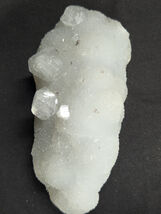 Apophyllite Specimen with Blocky crystals On Gray Chalcedony-Healing Cry... - $49.49