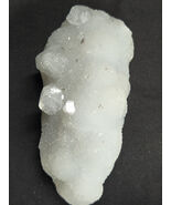 Apophyllite Specimen with Blocky crystals On Gray Chalcedony-Healing Cry... - $49.49