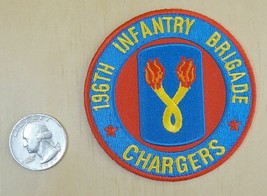 196TH INFANTRY BRIGADE  - CHARGERS - IRON-ON / SEW-ON EMBROIDERED PATCH ... - $4.79