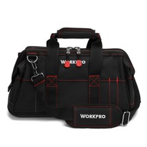 WORKPRO 16-inch Close Top Wide Mouth Tool Storage Bag with Water Proof Rubber Ba - £55.94 GBP