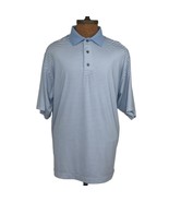 Footjoy Hershey Country Club Polo Shirt Men Size Medium Blue White Striped - £24.12 GBP