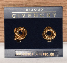 Vintage Givenchy Bijoux Paris Gold Love-Knot Clip-On Earrings New Old Stock - £19.48 GBP